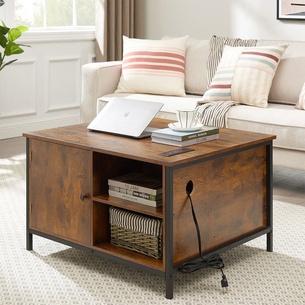 Multi-purpose Coffee Table With Hidden Compartments, Modern Height-adjustable Dining Table