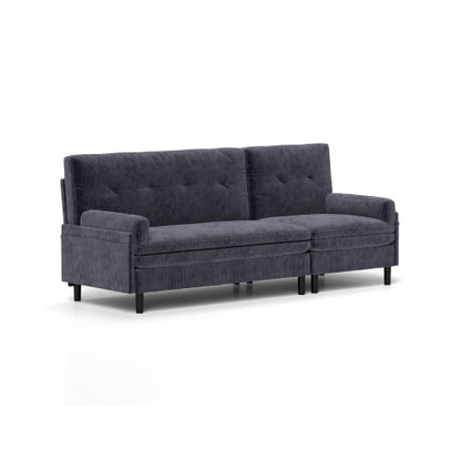 Modular Sectional Sofa Sleeper Couch, Chaise And Ottoman, Convertible U Shaped Modular Sofa Set. Compressed Sponge, Dark Grey